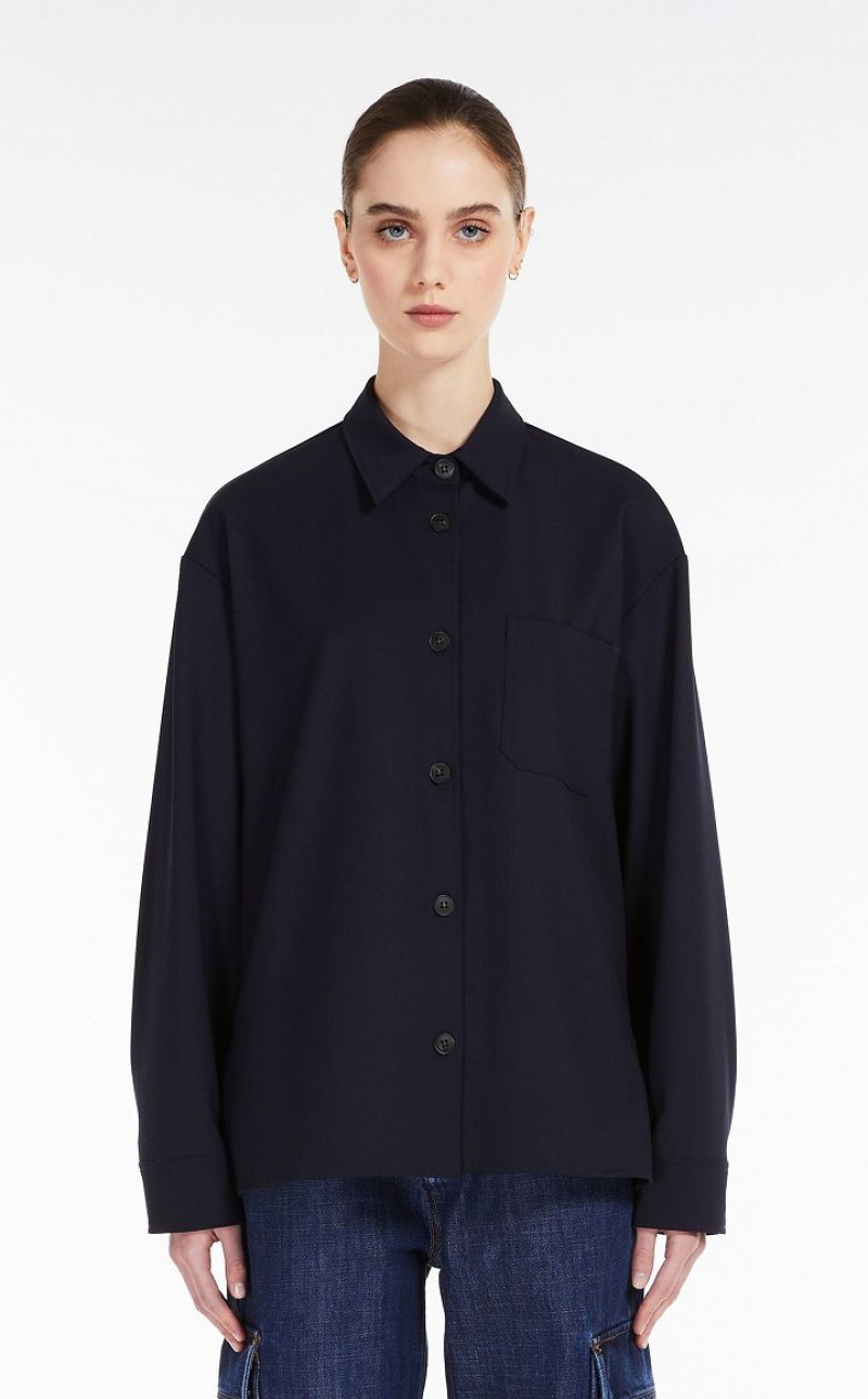 Max Mara Stretch Gabardine Jacken Navy | MMR594032