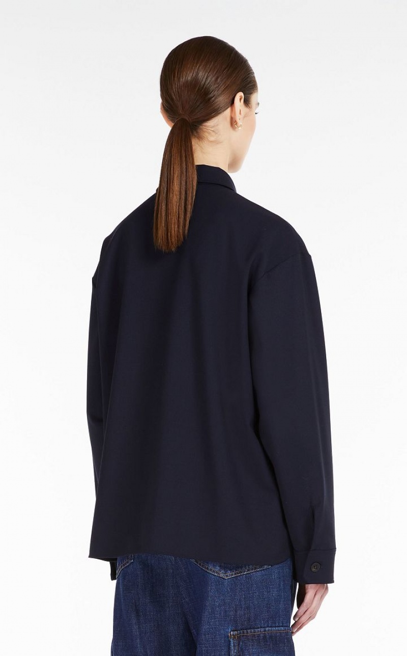 Max Mara Stretch Gabardine Jacken Navy | MMR594032