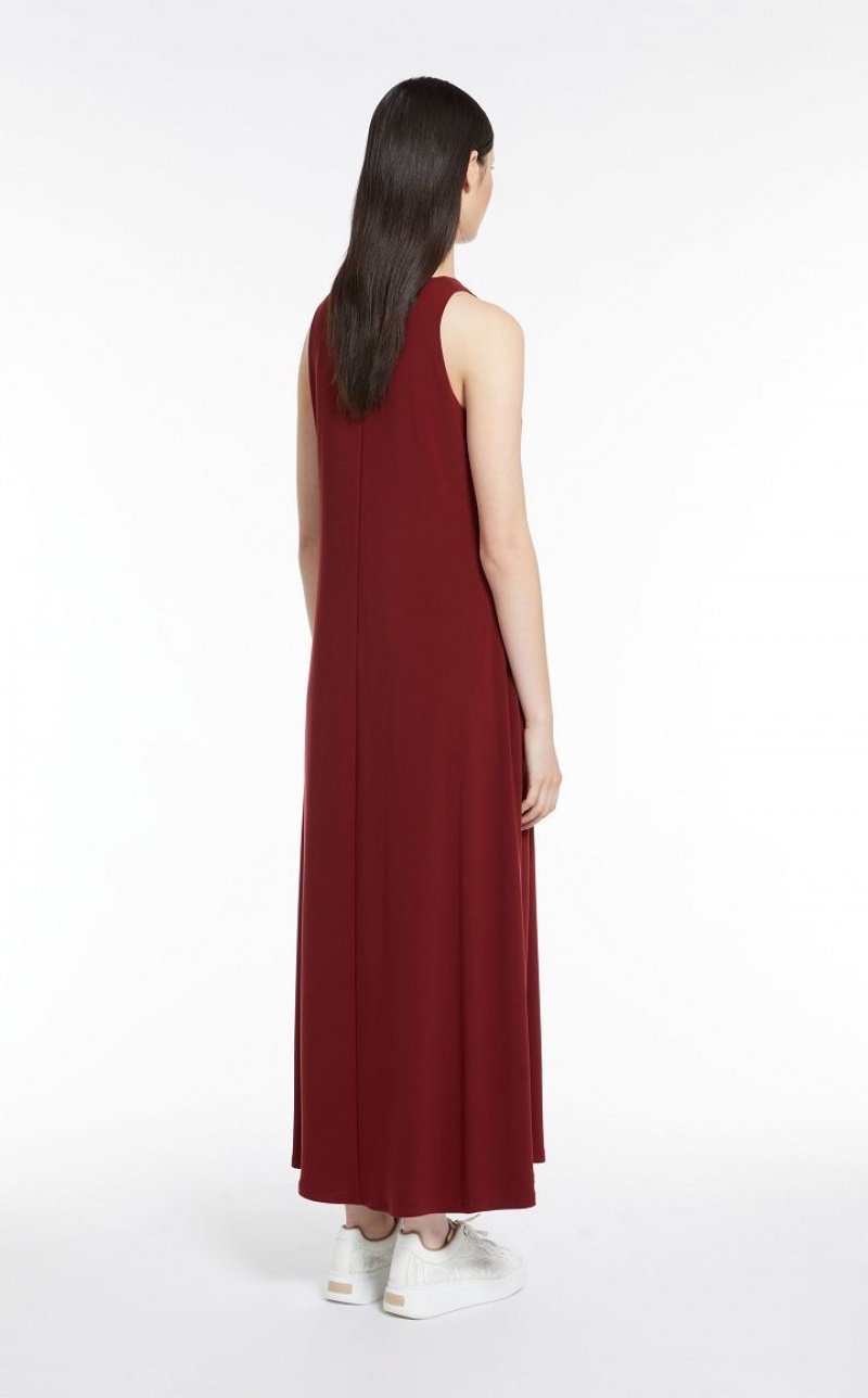 Max Mara Stretch Jersey A-line Kleid Dunkelrot | MMR593396