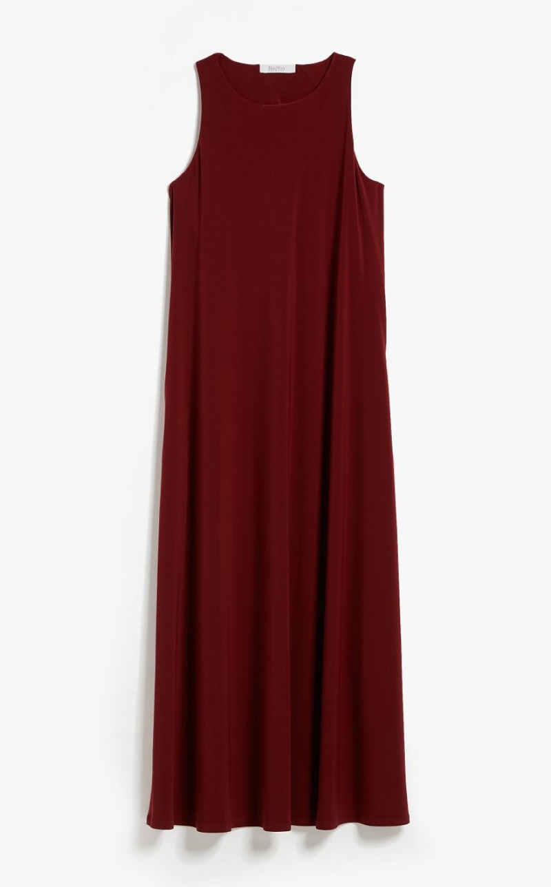 Max Mara Stretch Jersey A-line Kleid Dunkelrot | MMR593396