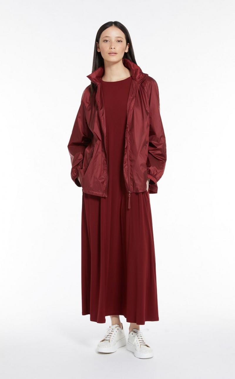 Max Mara Stretch Jersey A-line Kleid Dunkelrot | MMR593396