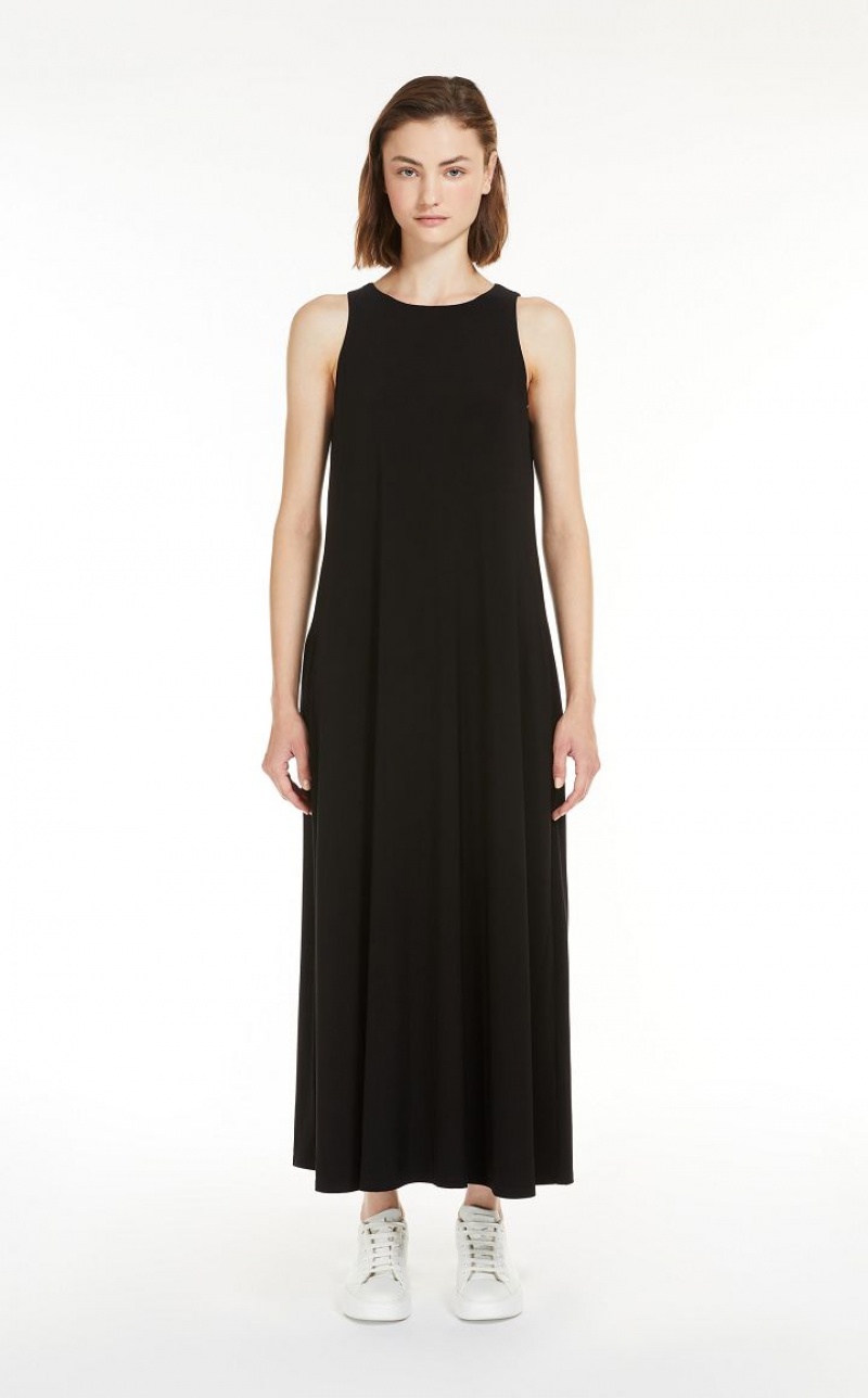 Max Mara Stretch Jersey A-line Kleid Schwarz | MMR593398