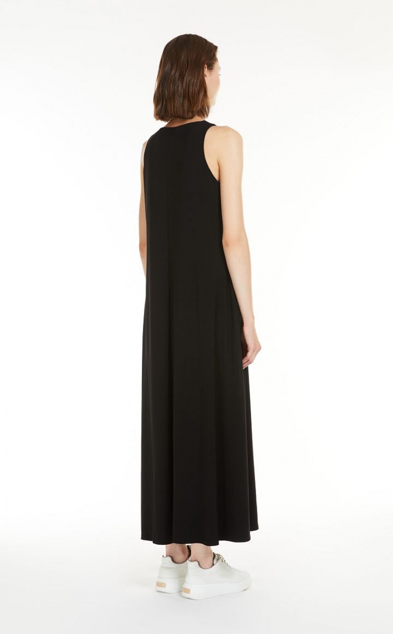 Max Mara Stretch Jersey A-line Kleid Schwarz | MMR593398