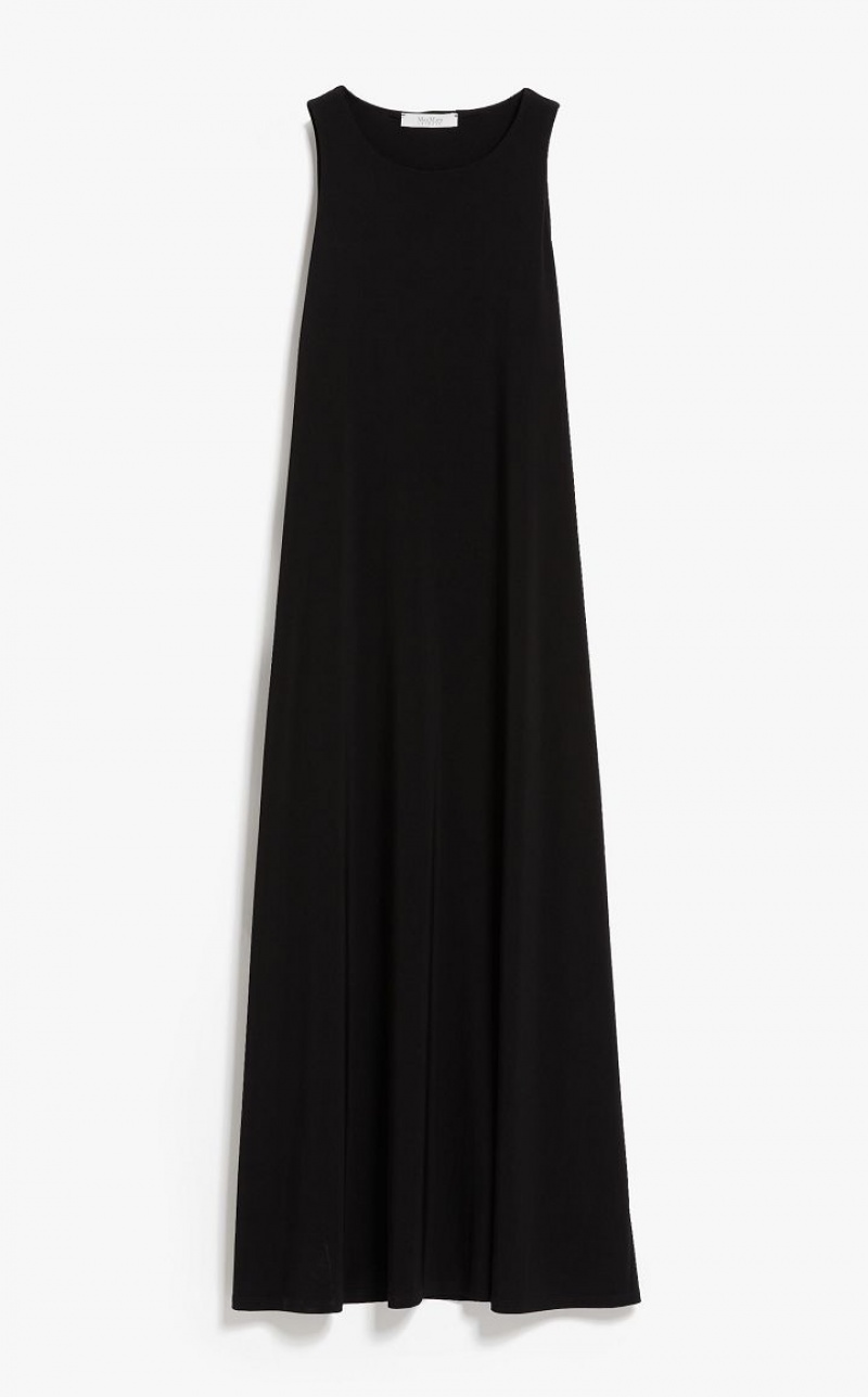 Max Mara Stretch Jersey A-line Kleid Schwarz | MMR593398