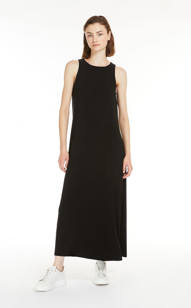 Max Mara Stretch Jersey A-line Kleid Schwarz | MMR593398