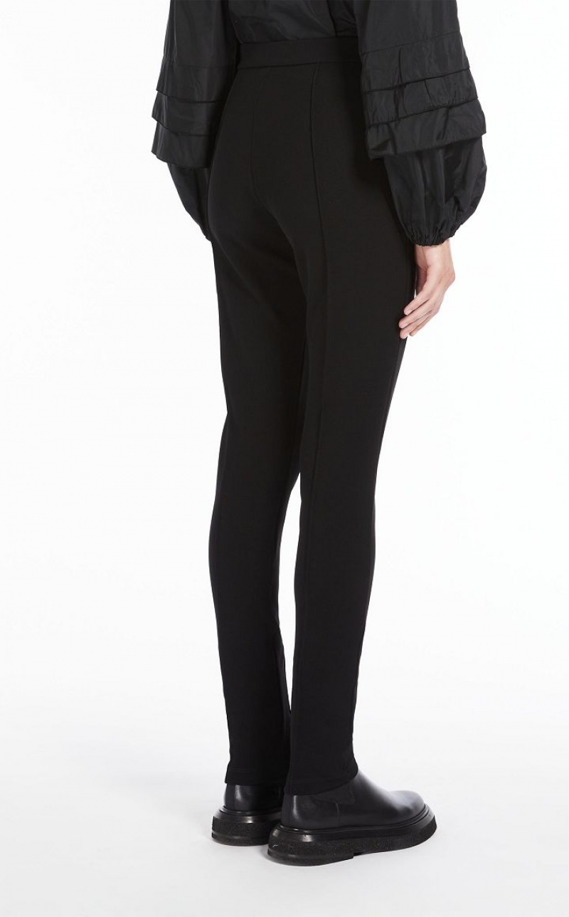 Max Mara Stretch Jersey Leggings Hosen Schwarz | MMR593800