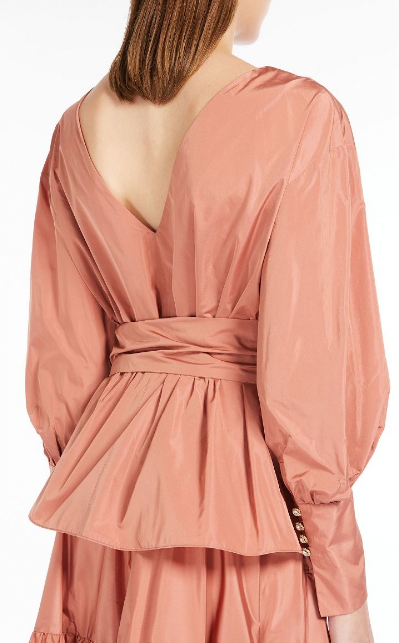 Max Mara Taffeta Bluse Rosa | MMR593624