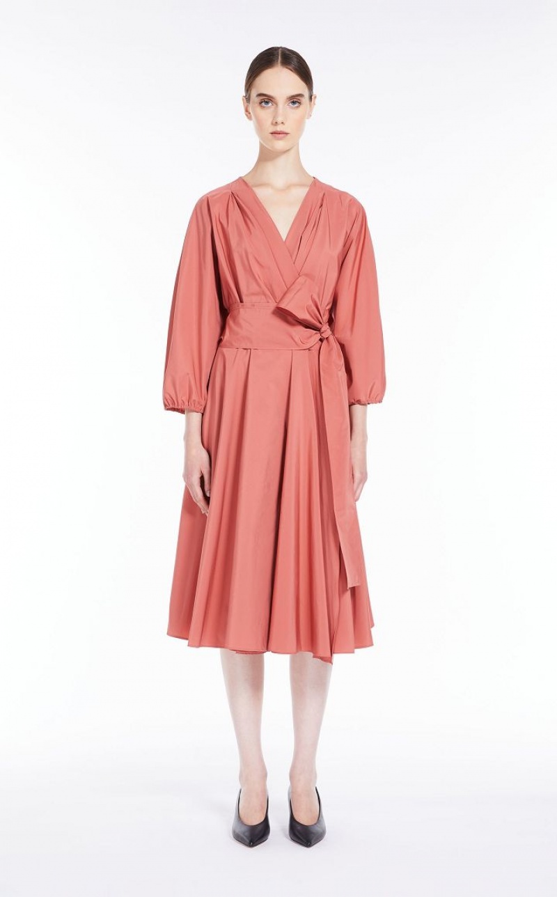 Max Mara Taffeta Wrap Kleid Rosa | MMR593364