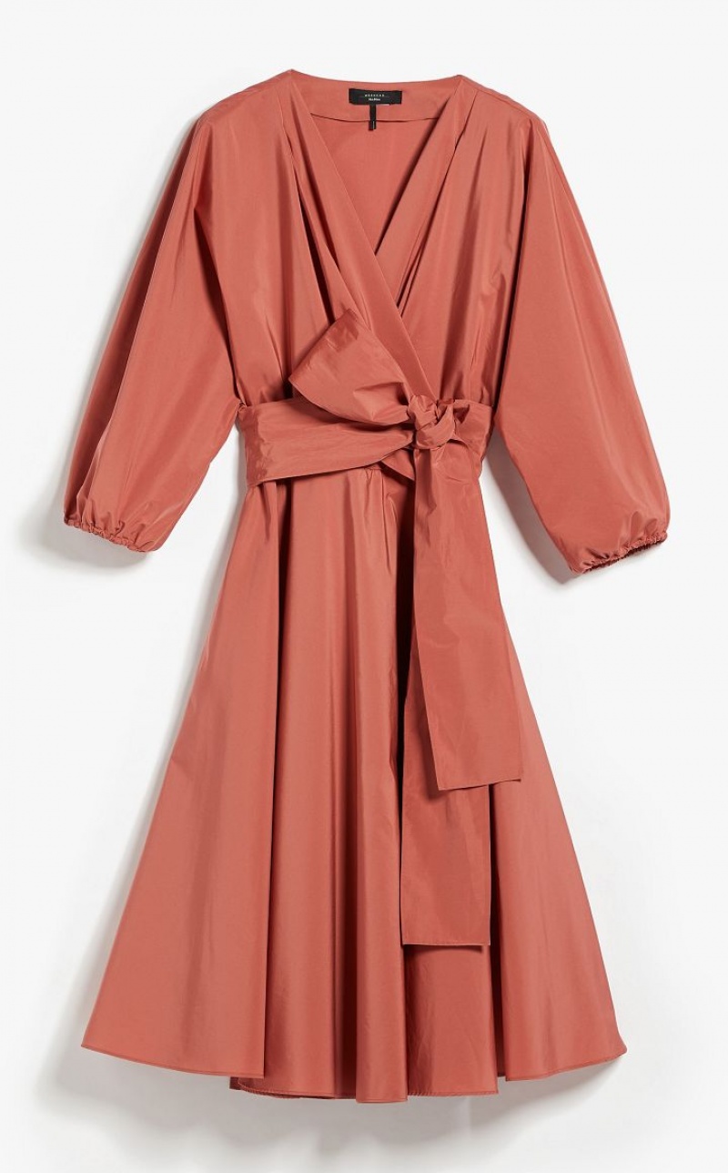 Max Mara Taffeta Wrap Kleid Rosa | MMR593364