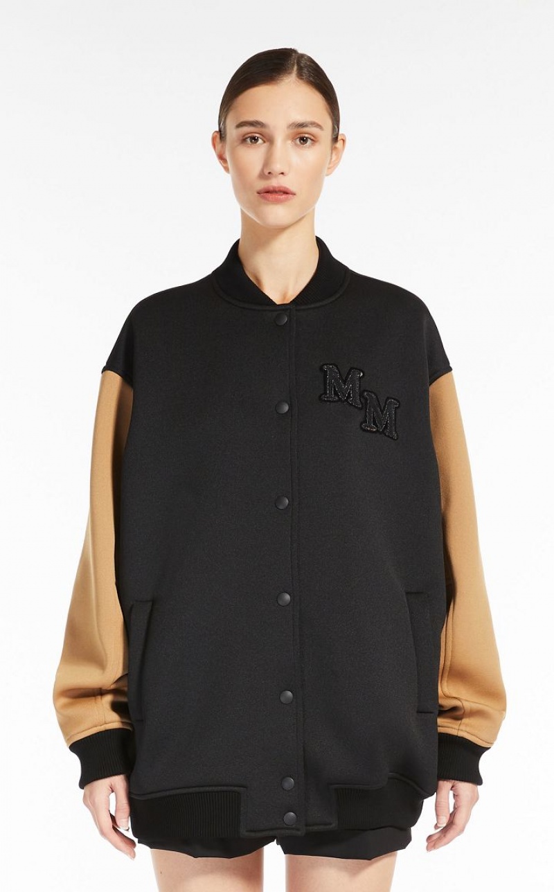 Max Mara Technical Jersey Bomber Jacken Schwarz | MMR594089