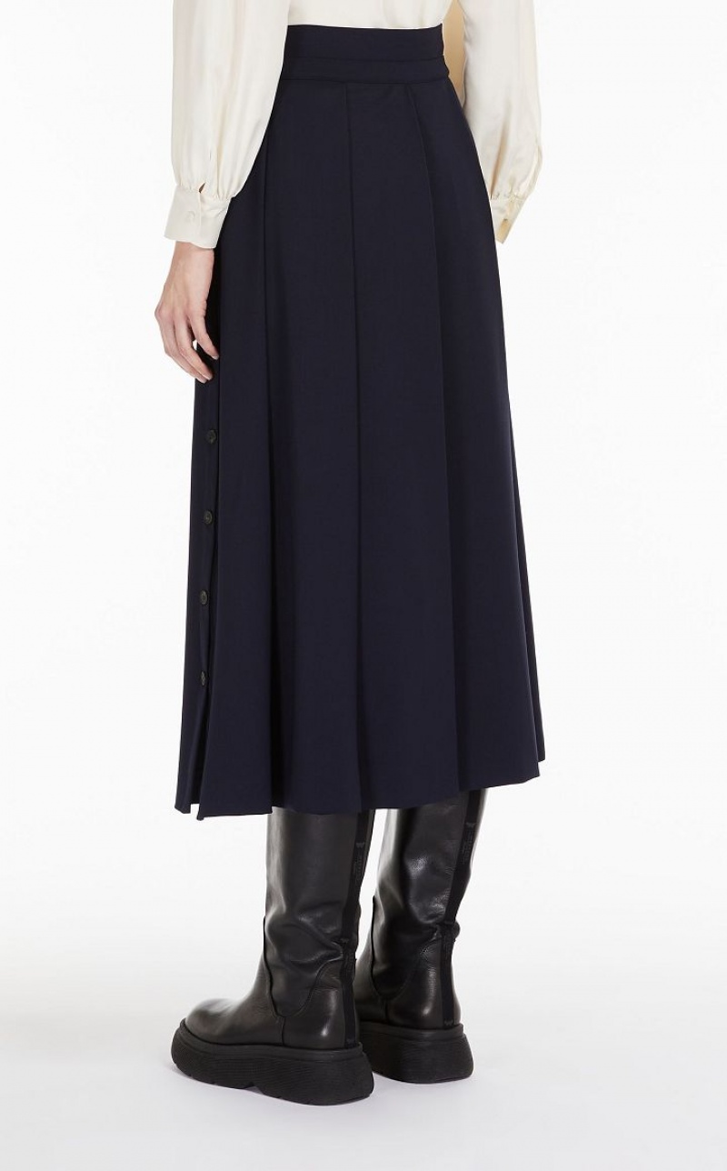 Max Mara Technical Wolle Gabardine Röcke Navy | MMR593720