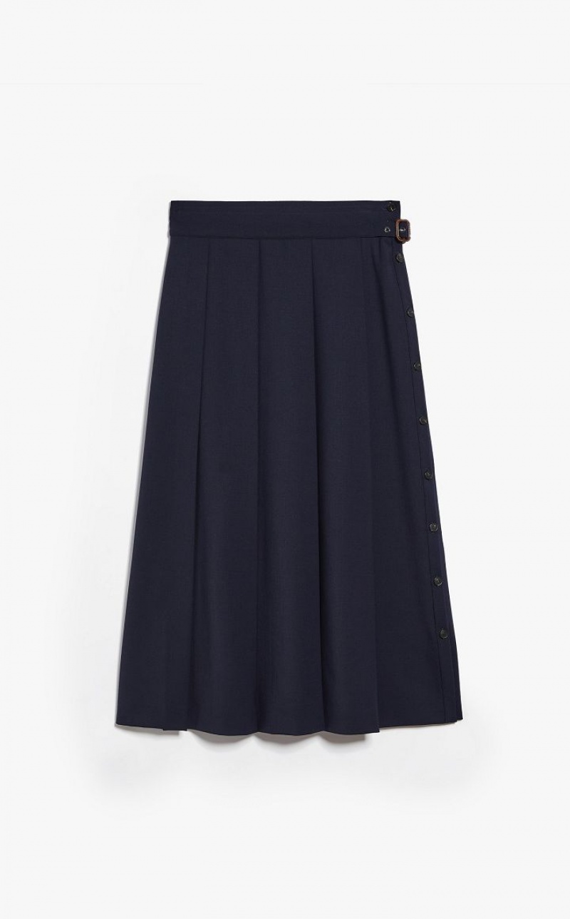 Max Mara Technical Wolle Gabardine Röcke Navy | MMR593720