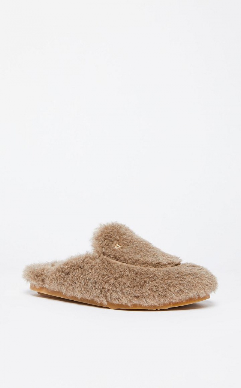 Max Mara Teddy Mules Flache Schuhe Braun | MMR594218