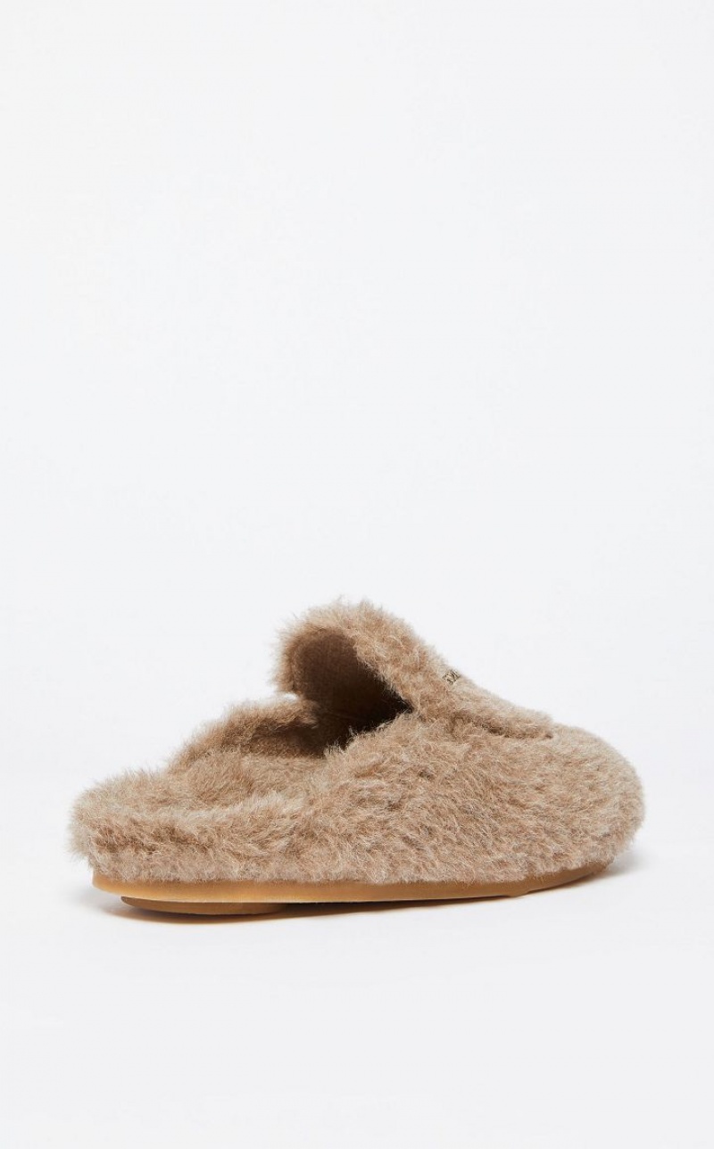 Max Mara Teddy Mules Flache Schuhe Braun | MMR594218