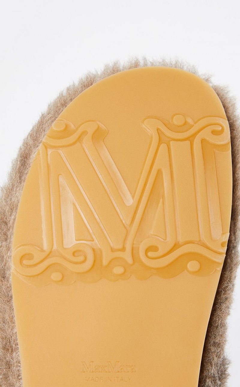 Max Mara Teddy Mules Flache Schuhe Braun | MMR594218