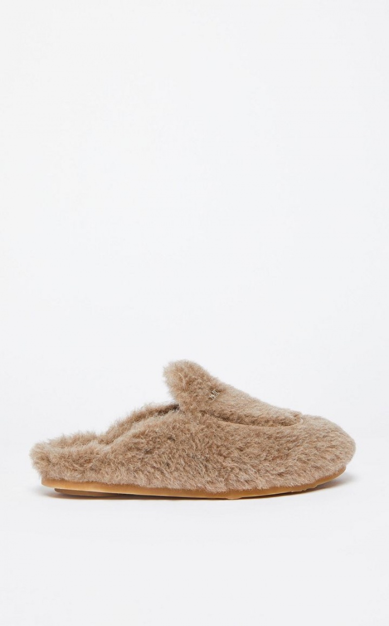 Max Mara Teddy Mules Flache Schuhe Braun | MMR594218