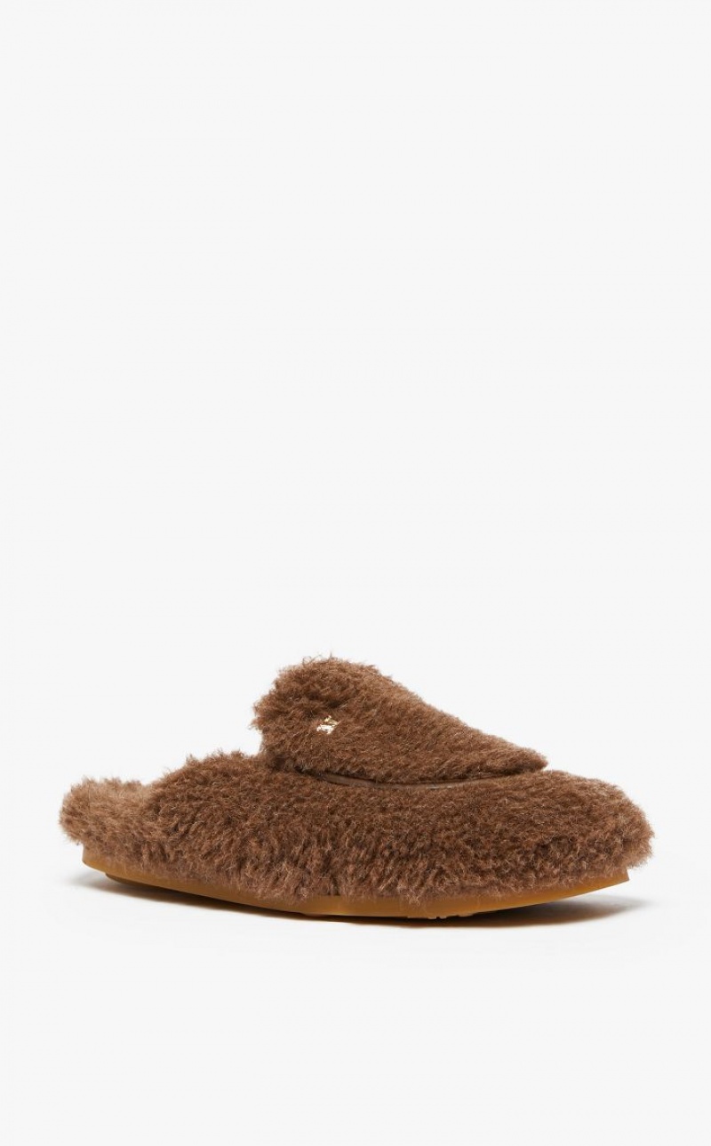 Max Mara Teddy Mules Flache Schuhe Braun | MMR594219