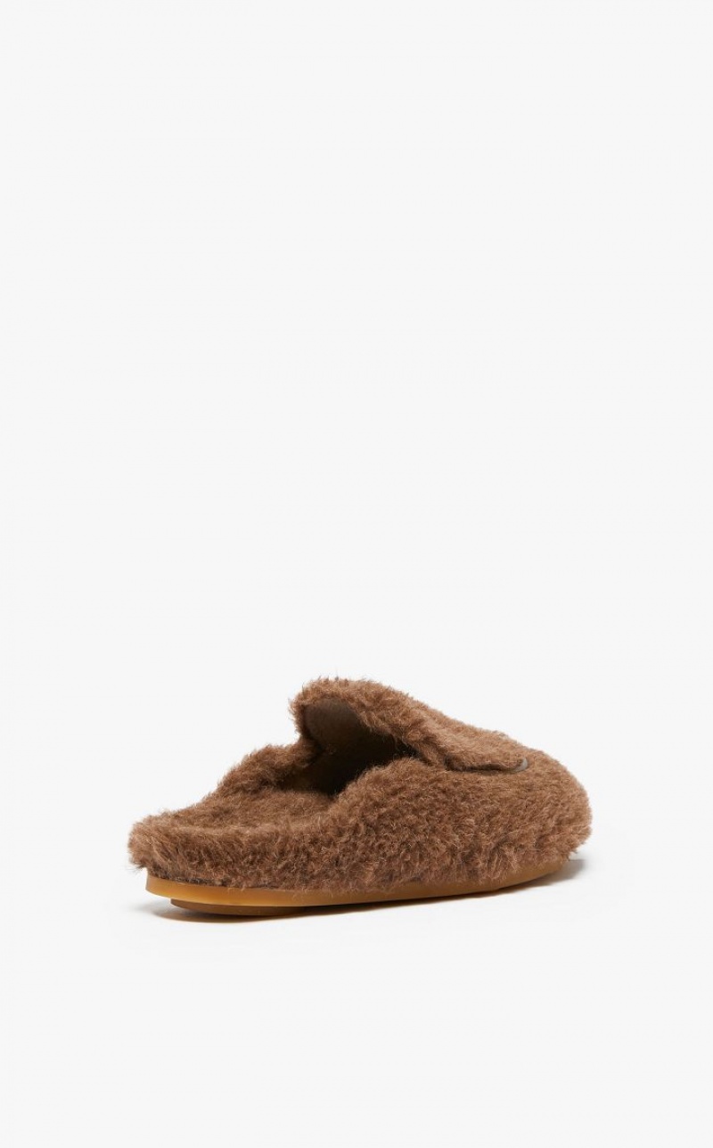 Max Mara Teddy Mules Flache Schuhe Braun | MMR594219