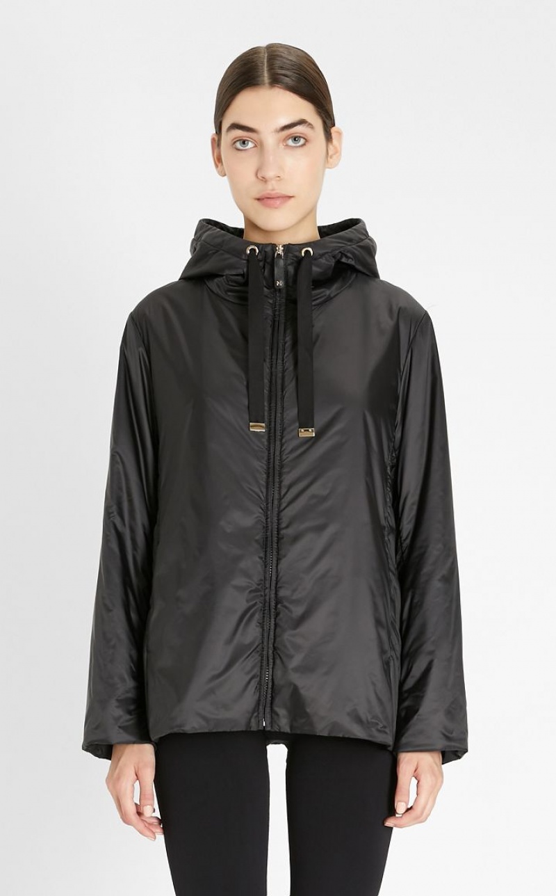 Max Mara Travel Jacket In Wasser-resistant Technical Canvas Padded Schwarz | MMR594005