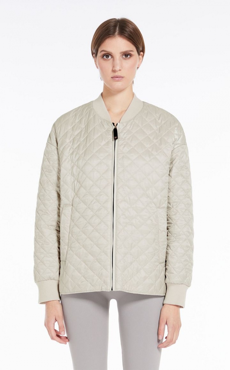 Max Mara Wasser-repellent Canvas Bomber Jacket Padded Hell | MMR593998