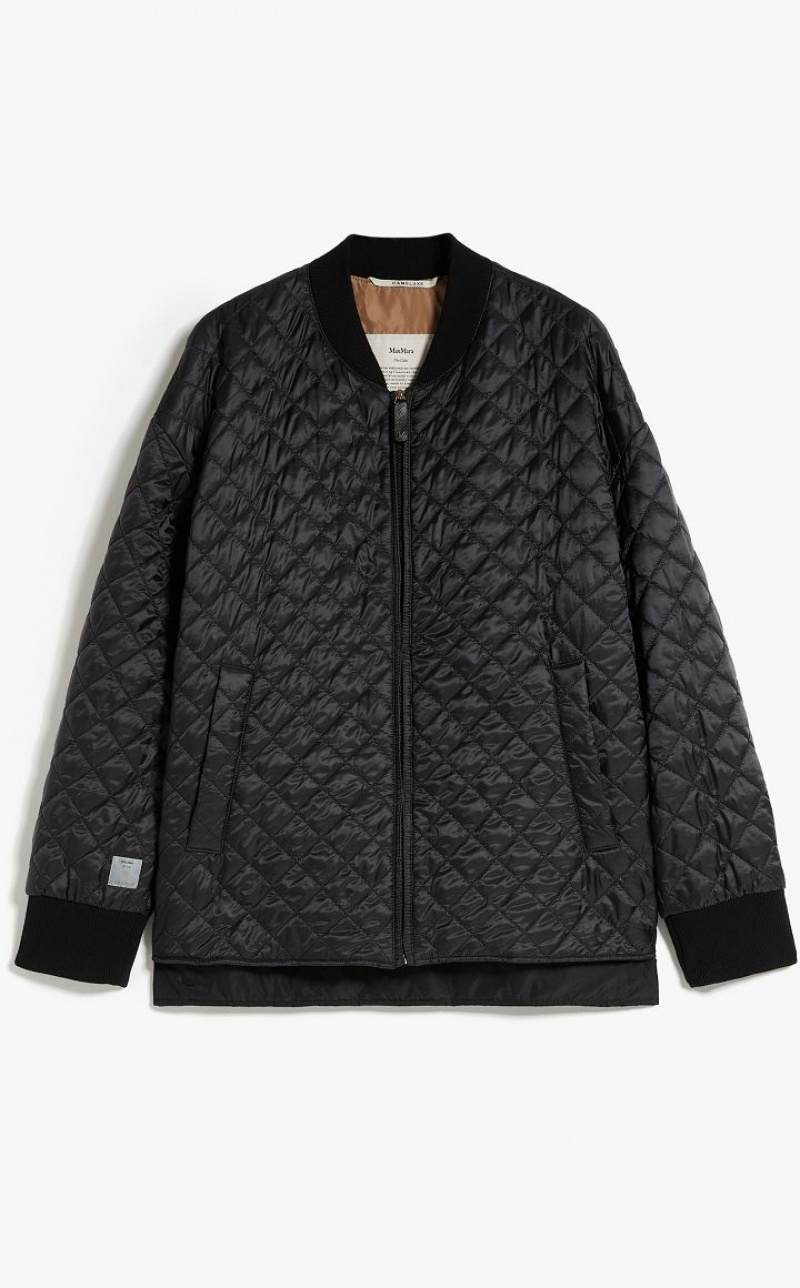 Max Mara Wasser-repellent Canvas Bomber Jacket Padded Schwarz | MMR594004