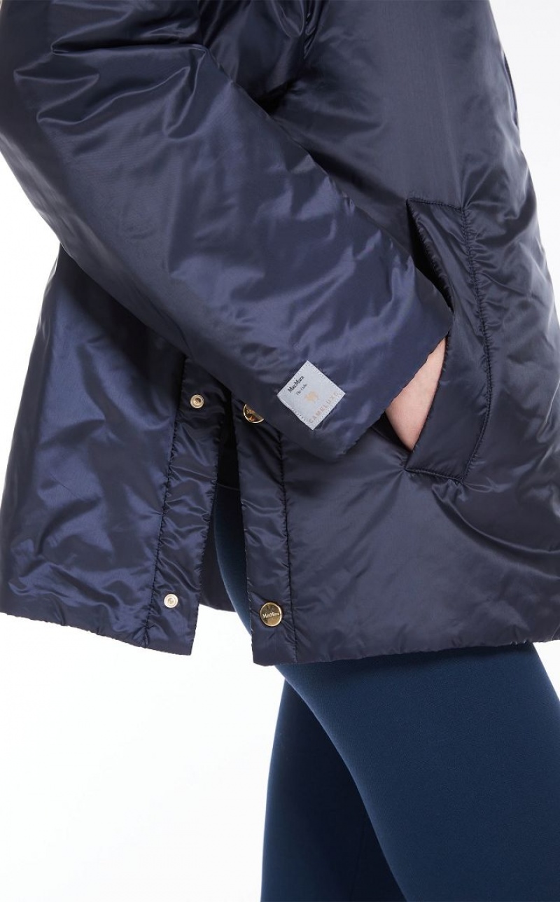 Max Mara Wasser-repellent Canvas Jacket Padded Navy | MMR594008