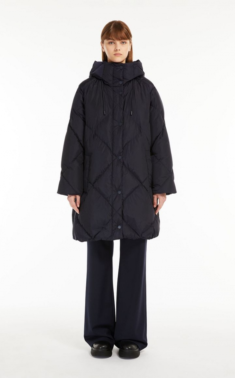 Max Mara Wasser-repellent Taffeta Down Jacket Padded Navy | MMR593994