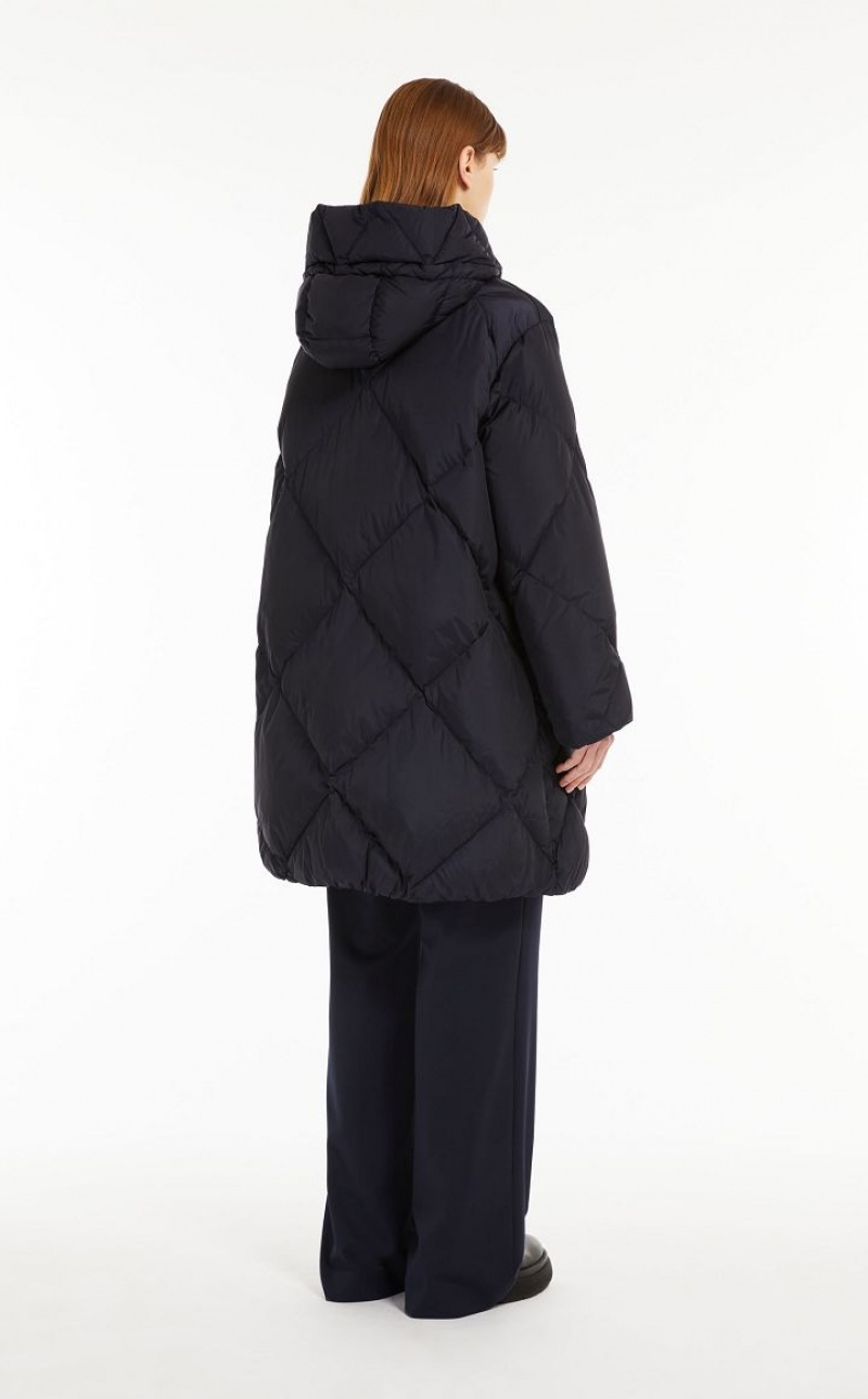 Max Mara Wasser-repellent Taffeta Down Jacket Padded Navy | MMR593994