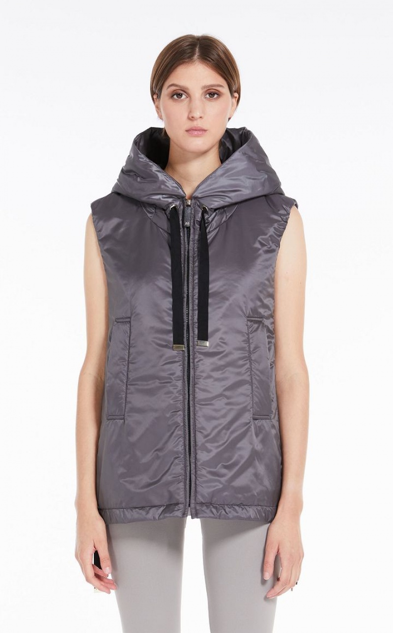 Max Mara Wasser-resistant Technical Canvas Gilet Padded Grau | MMR593982