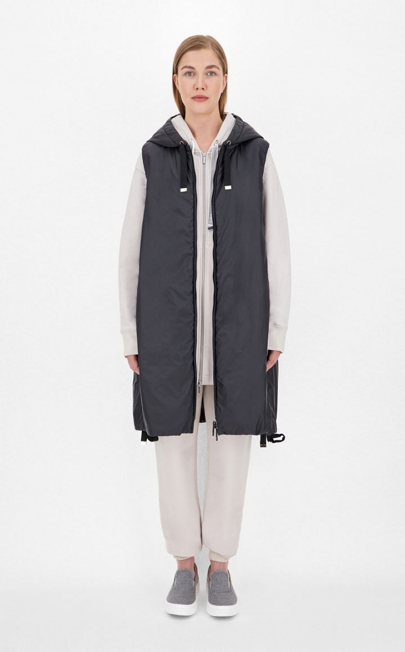 Max Mara Wasser-resistant Technical Canvas Gilet Padded Schwarz | MMR594001