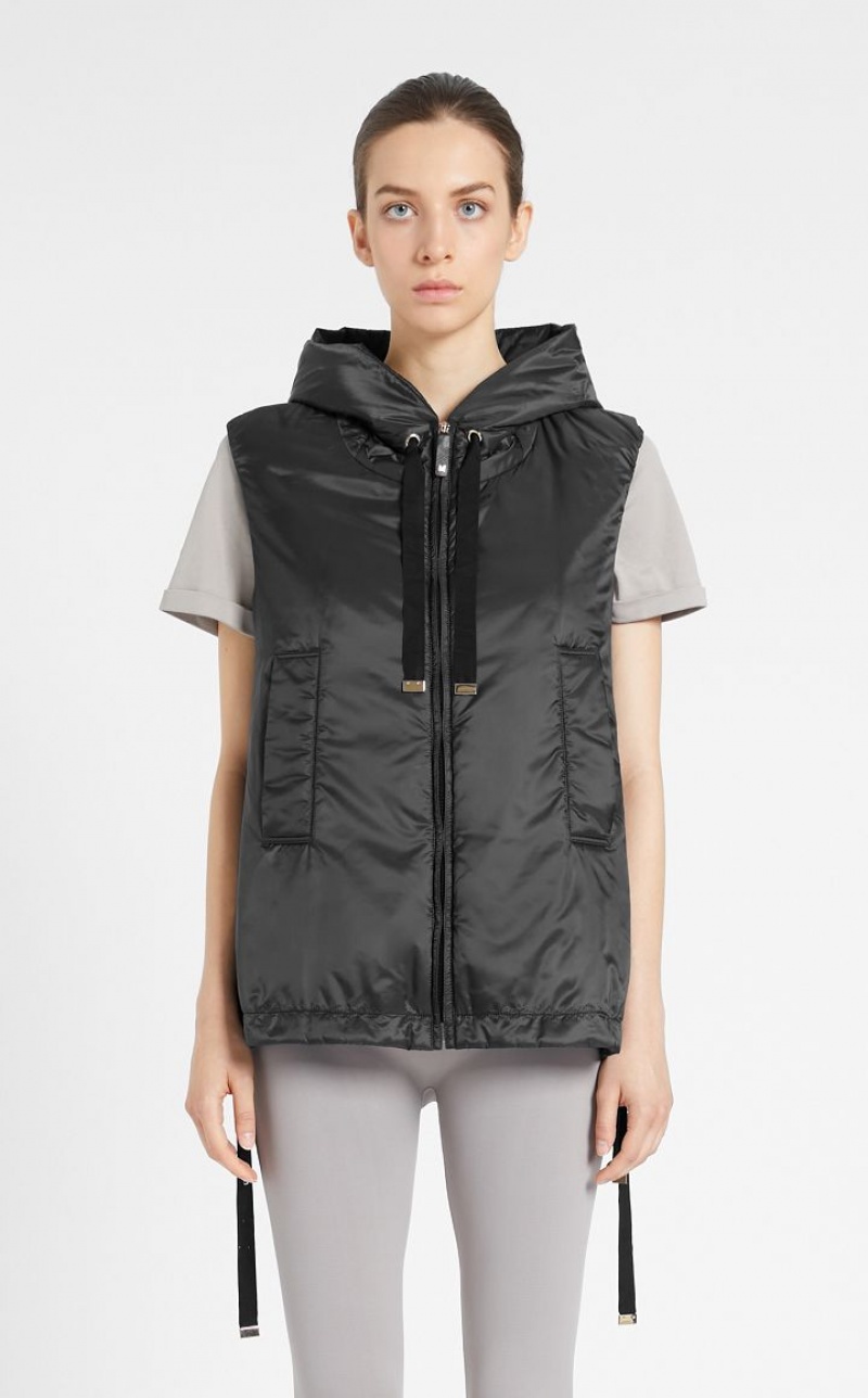 Max Mara Wasser-resistant Technical Canvas Gilet Padded Schwarz | MMR594003