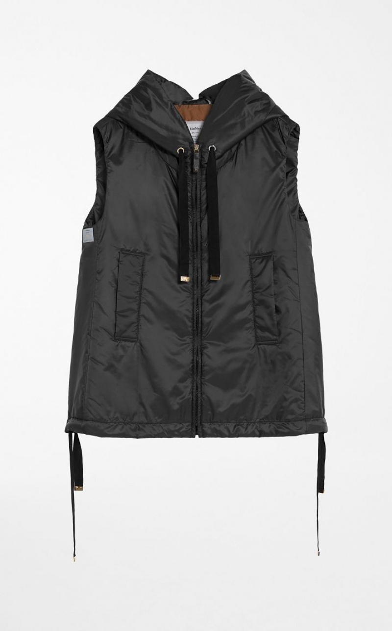 Max Mara Wasser-resistant Technical Canvas Gilet Padded Schwarz | MMR594003