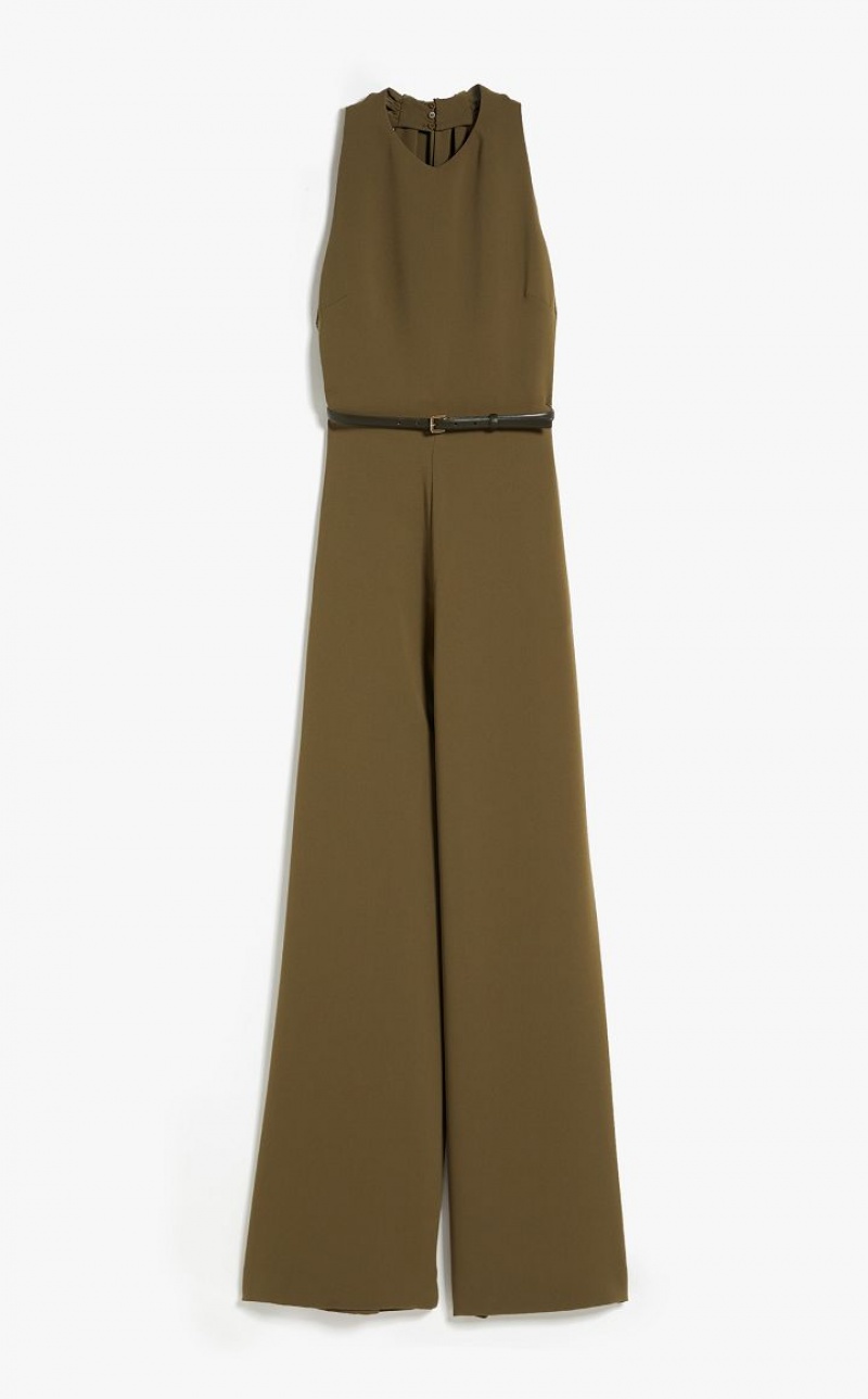 Max Mara Weite Leg Cady Overall Olivgrün Grün | MMR593417