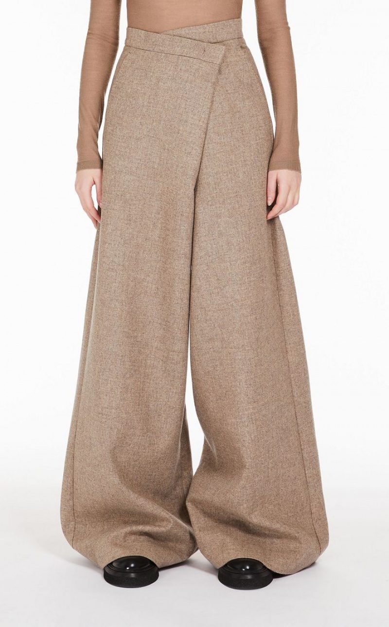 Max Mara Weite, Wolle And Cashmere Hosen Braun | MMR593738