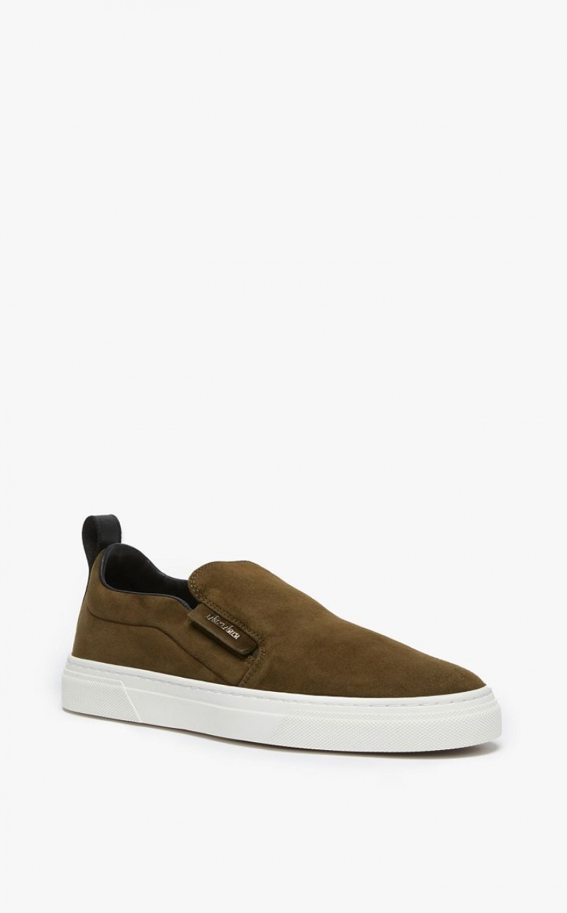 Max Mara Wildleder Slip-ons Sneakers Dunkelgrün | MMR594207