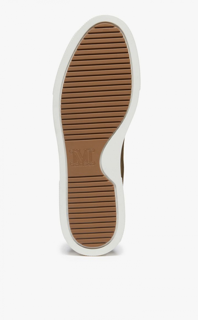 Max Mara Wildleder Slip-ons Sneakers Dunkelgrün | MMR594207