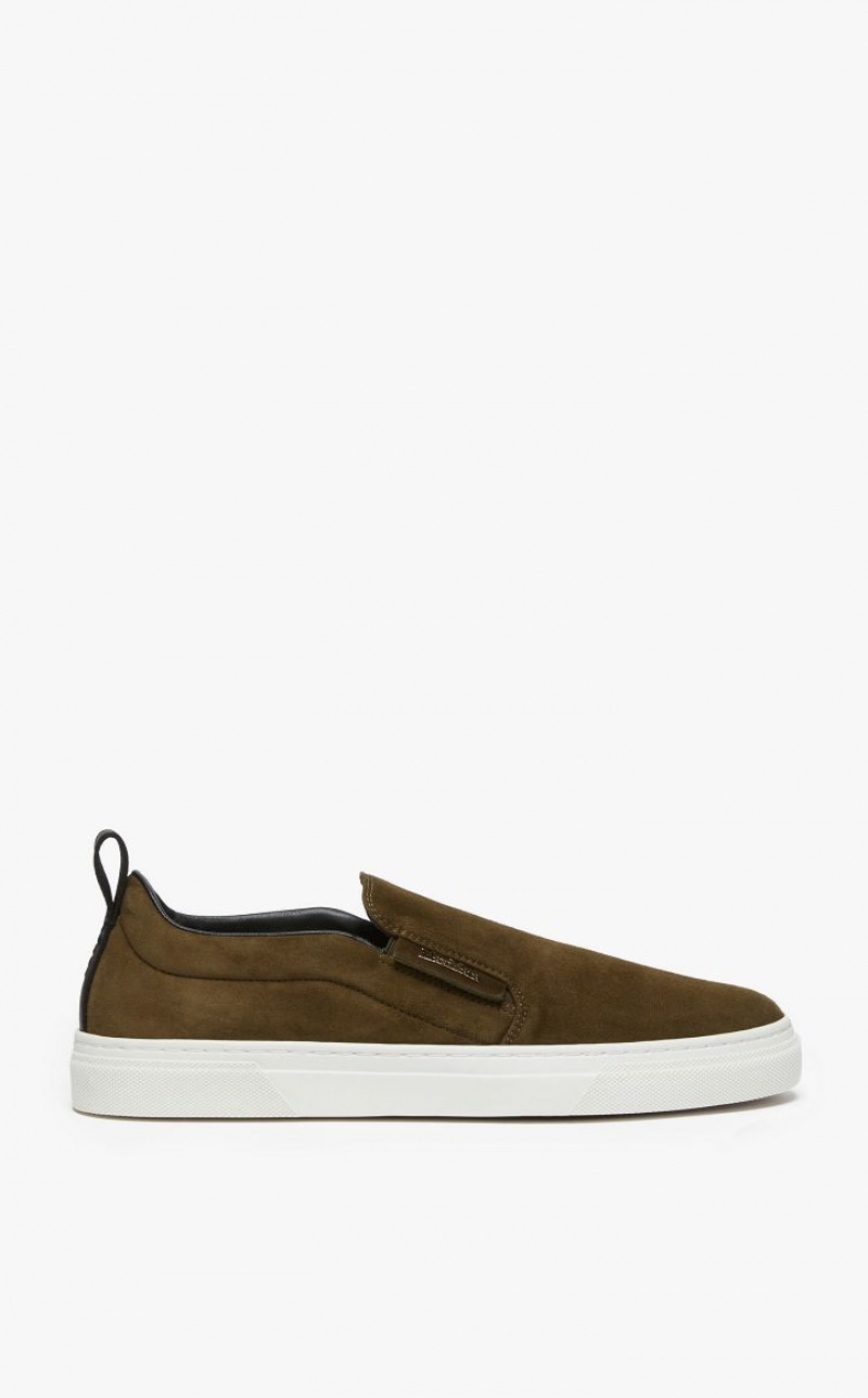 Max Mara Wildleder Slip-ons Sneakers Dunkelgrün | MMR594207