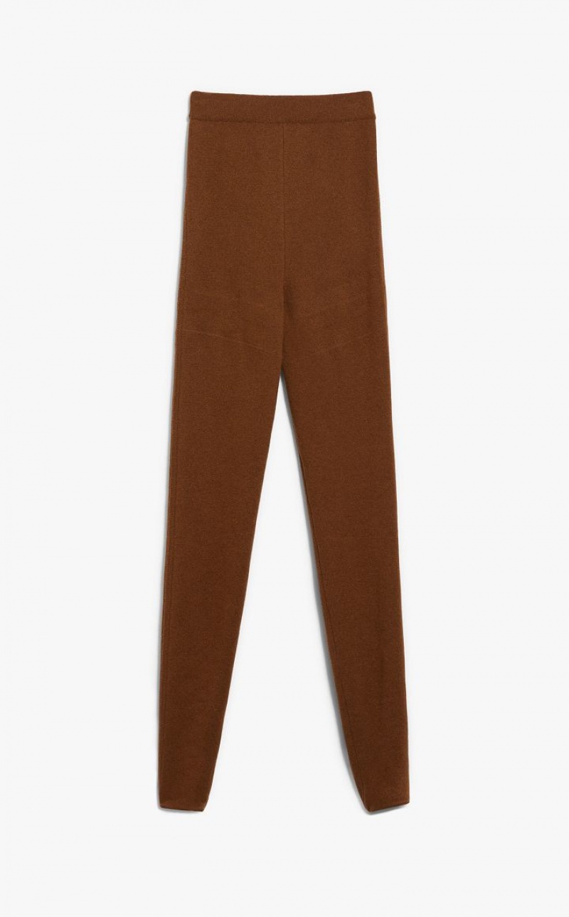 Max Mara Wolle And Cashmere Leggings Hosen Braun | MMR593740