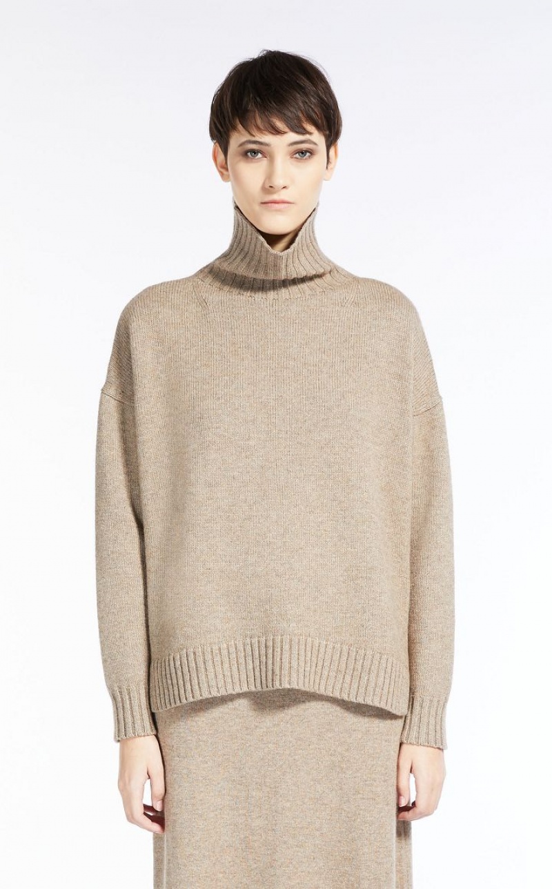 Max Mara Wolle And Cashmere Pullover Strickwaren Braun | MMR593472