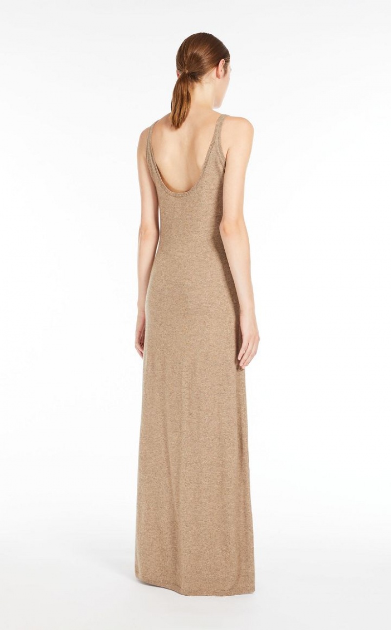 Max Mara Wolle And Cashmere Slip Kleid Braun | MMR593303