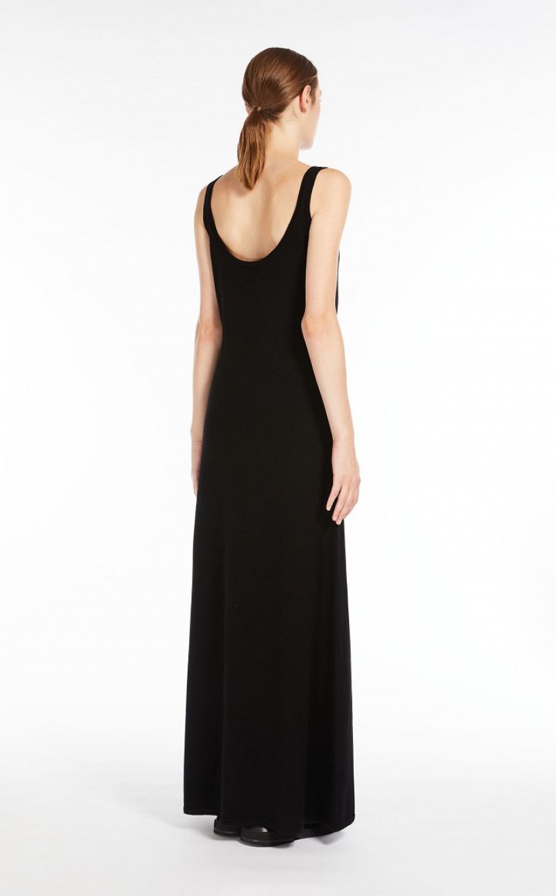 Max Mara Wolle And Cashmere Slip Kleid Schwarz | MMR593297