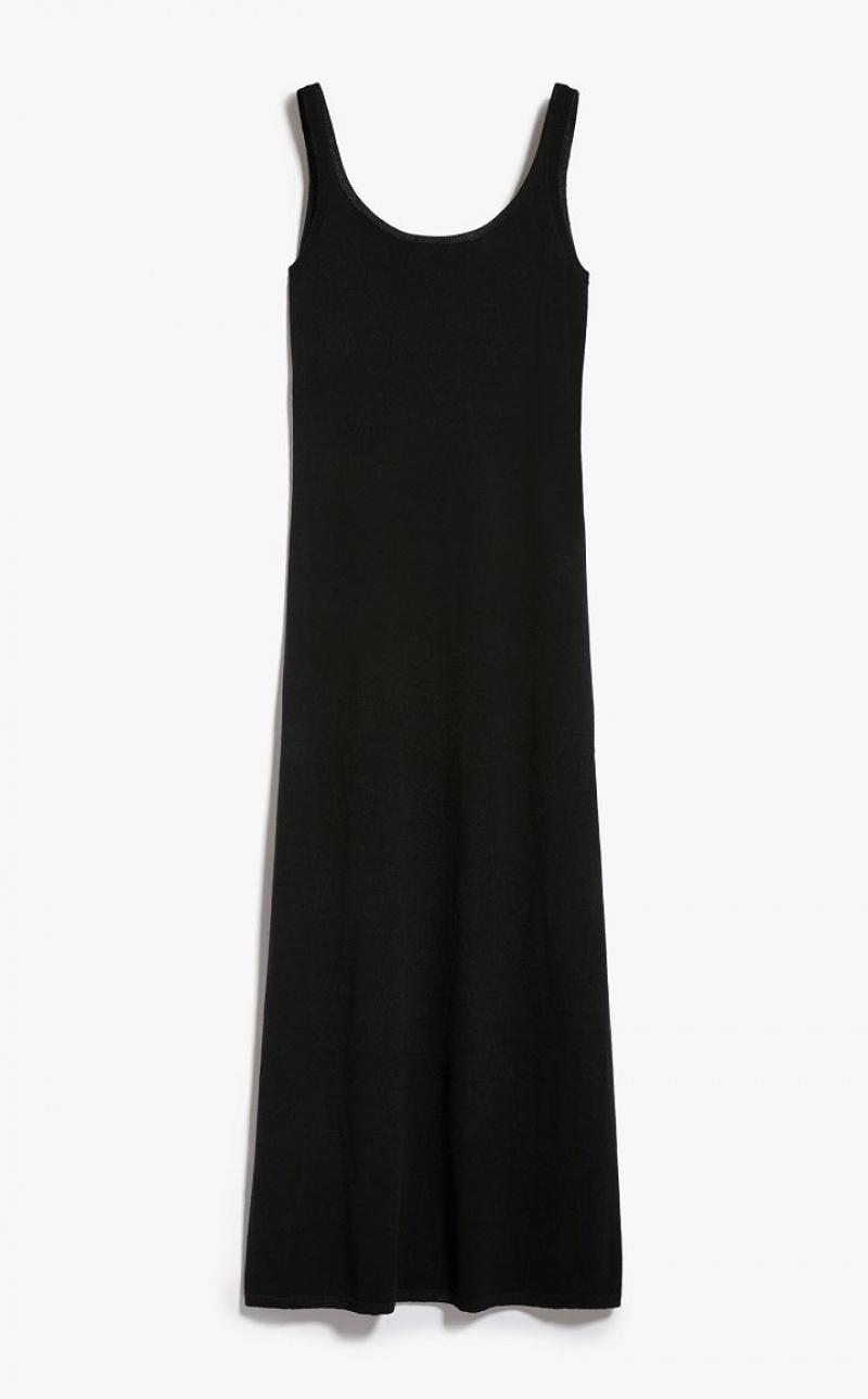 Max Mara Wolle And Cashmere Slip Kleid Schwarz | MMR593297