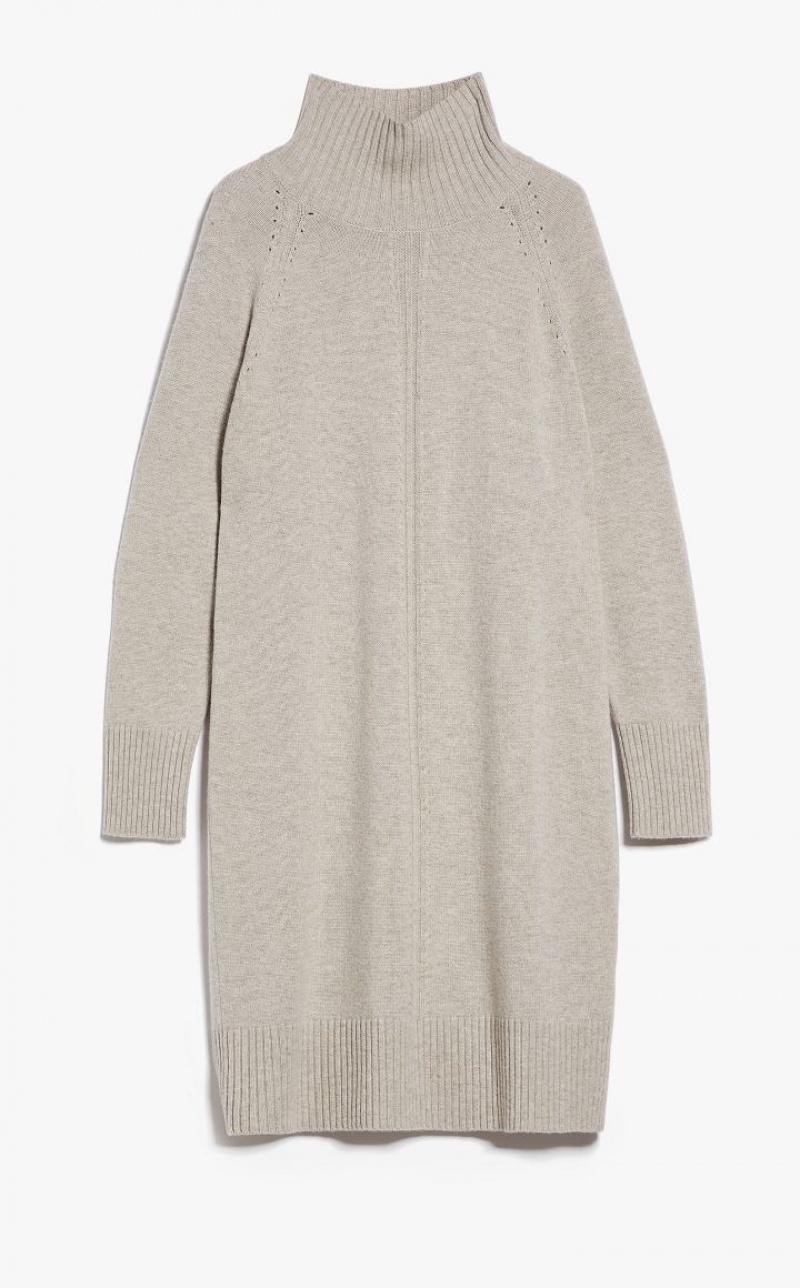 Max Mara Wolle And Cashmere Yarn Kleid Beige | MMR593298