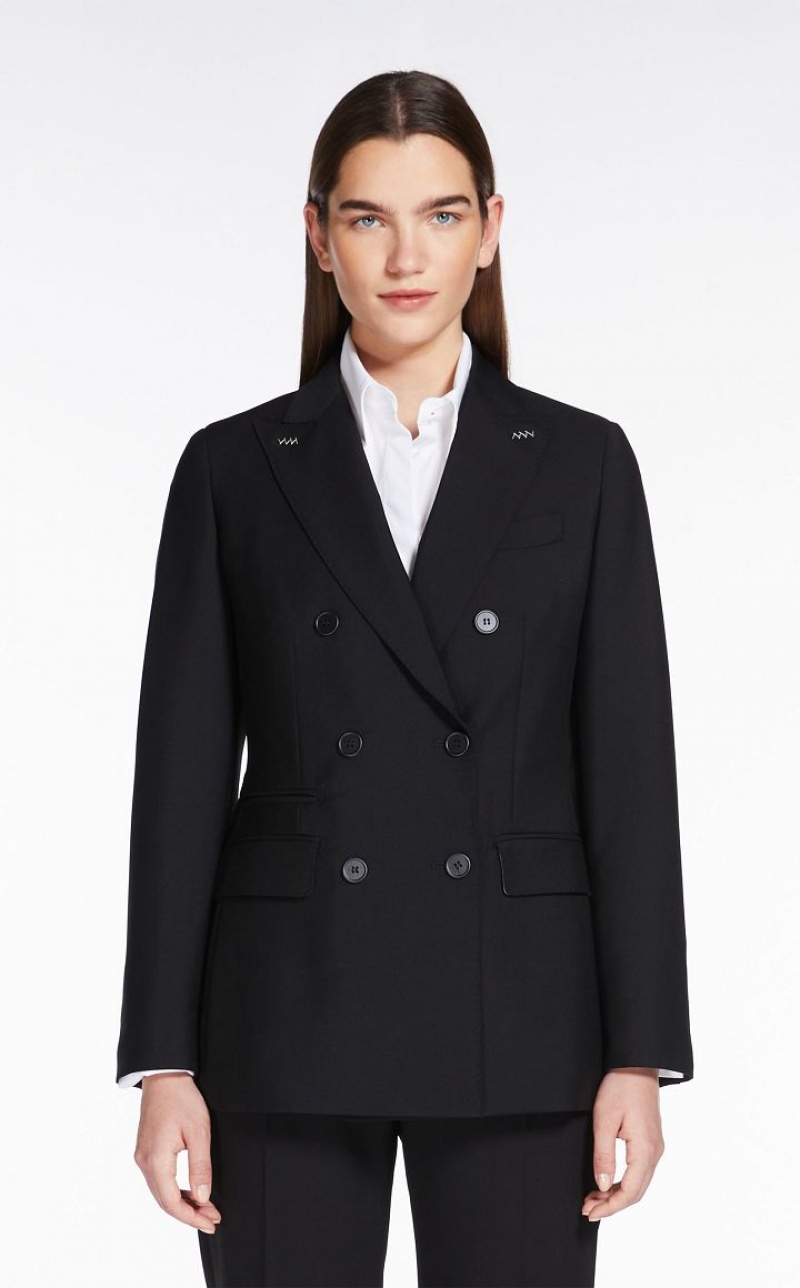 Max Mara Wolle And Mohair Blazer Schwarz | MMR594026