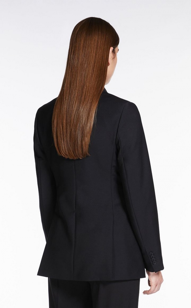 Max Mara Wolle And Mohair Blazer Schwarz | MMR594026