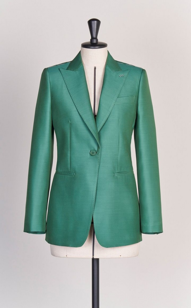 Max Mara Wolle And Silk Double-fabric Blazer Grün | MMR594029