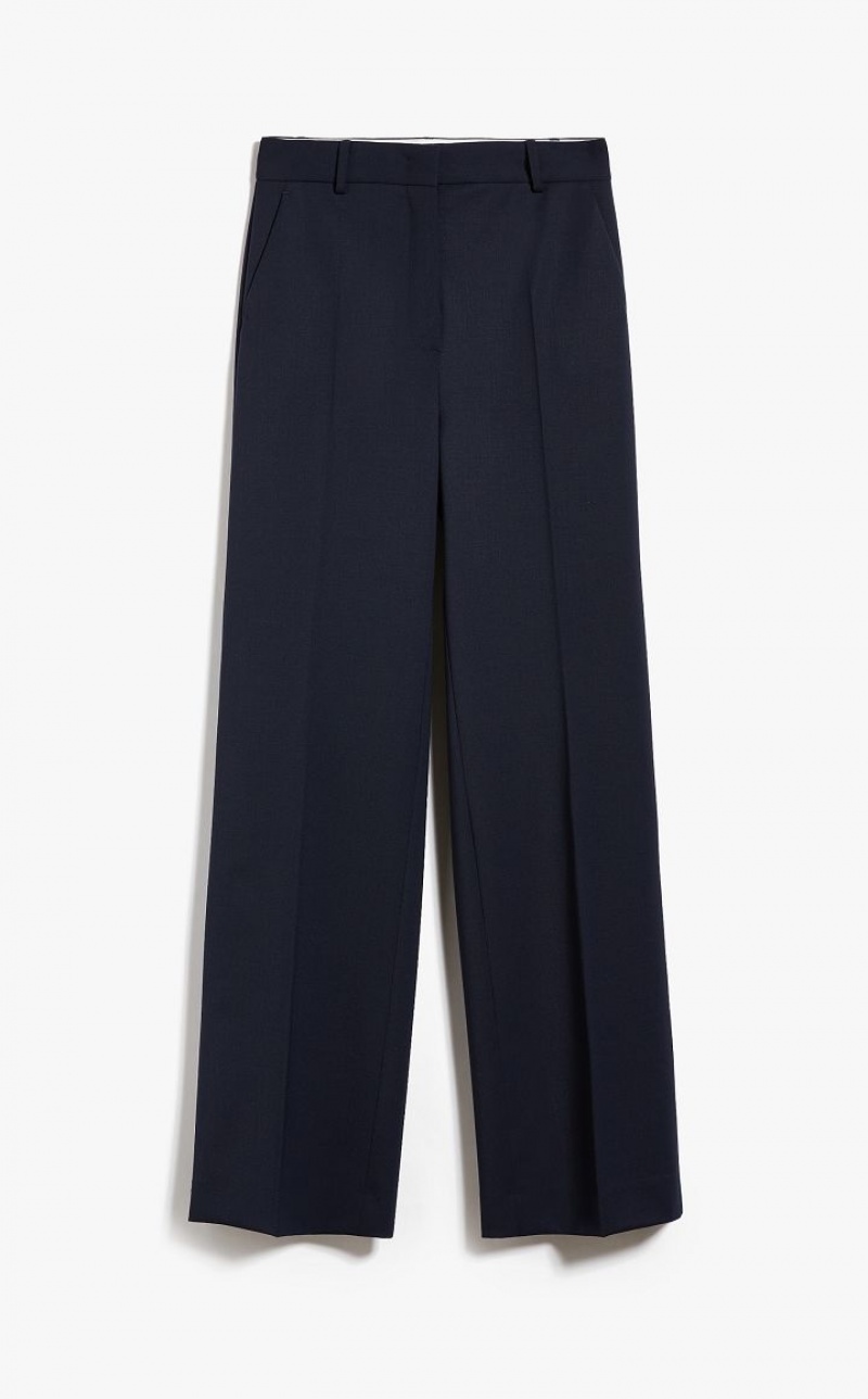 Max Mara Wolle And Technical Fabric Hosen Navy | MMR593811