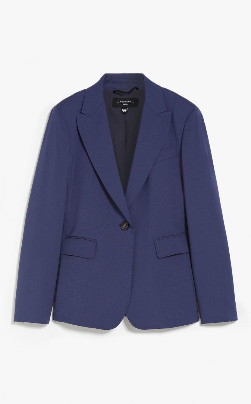 Max Mara Wolle Blazer Navy | MMR594103