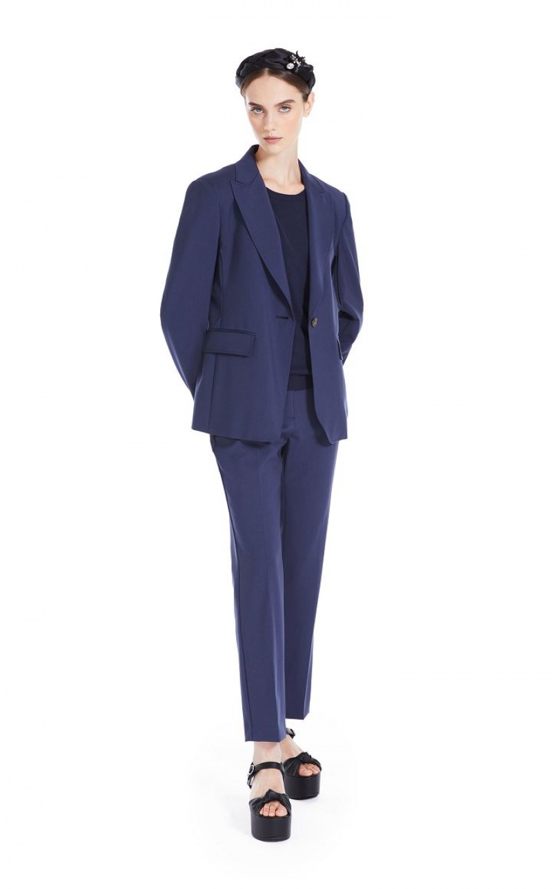 Max Mara Wolle Blazer Navy | MMR594103