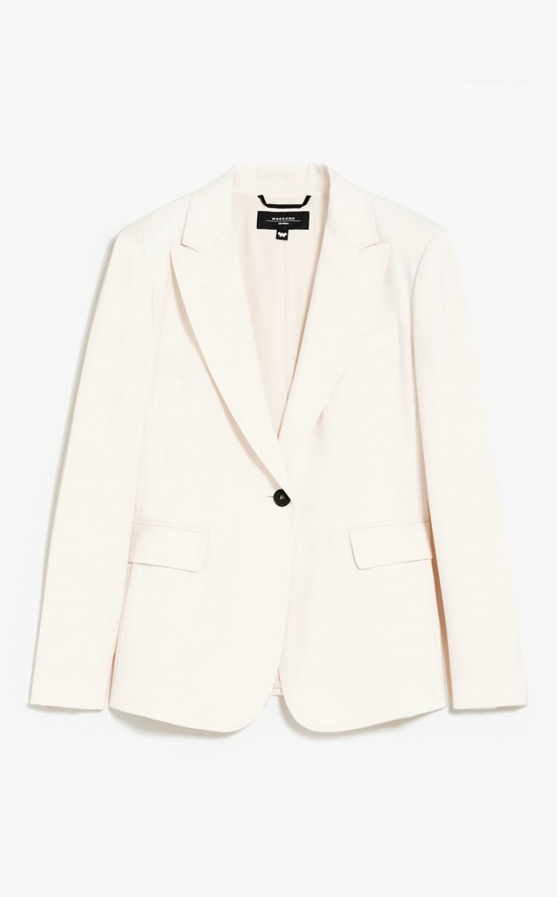 Max Mara Wolle Blazer Weiß | MMR594100